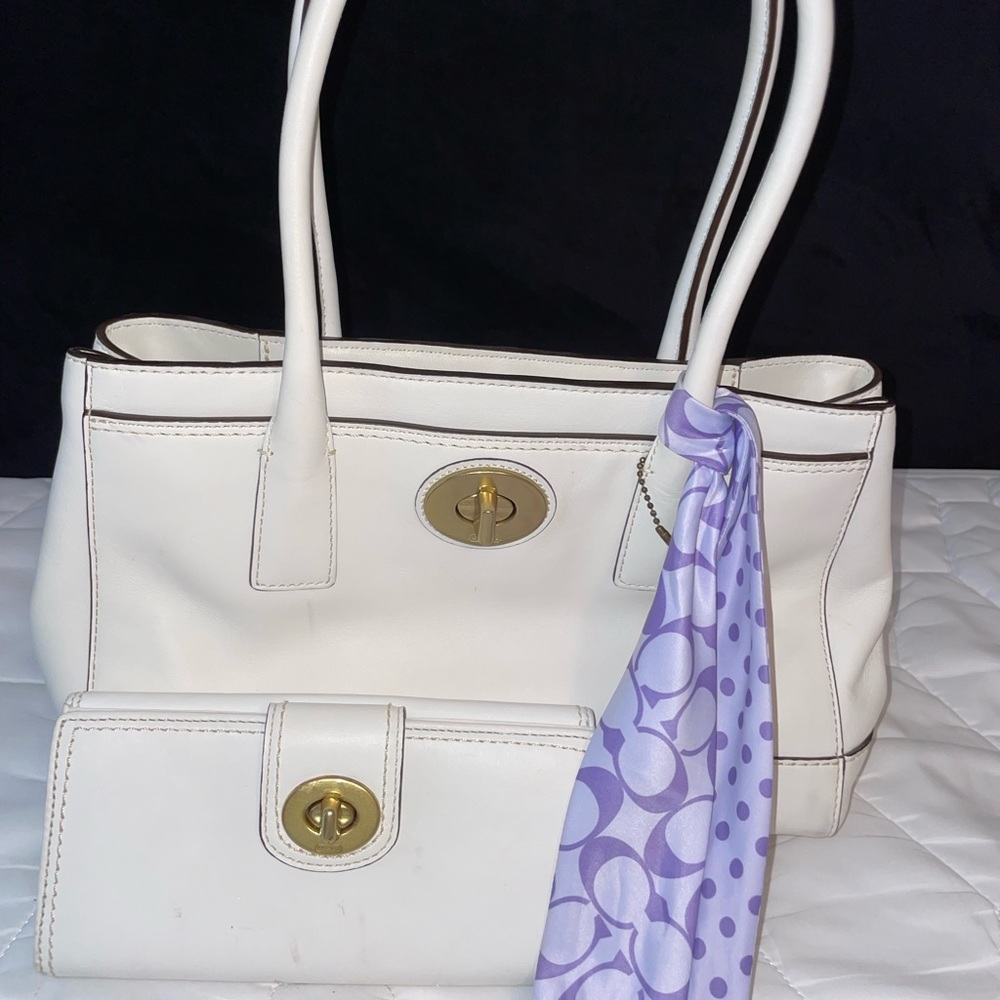 Sold Coach bag with matching Coach wallet.